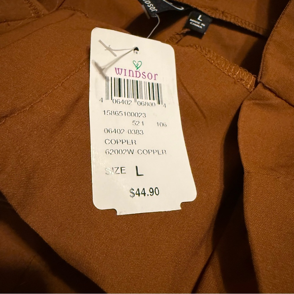 Classic Paper Bag Tie Waist Pants Copper L - Picture 3 of 7